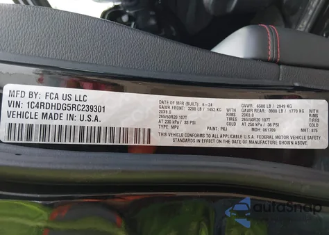 2024 Dodge Durango Gt Plus Rwd from USA, damaged, VIN 1C4RDHDG5RC239301